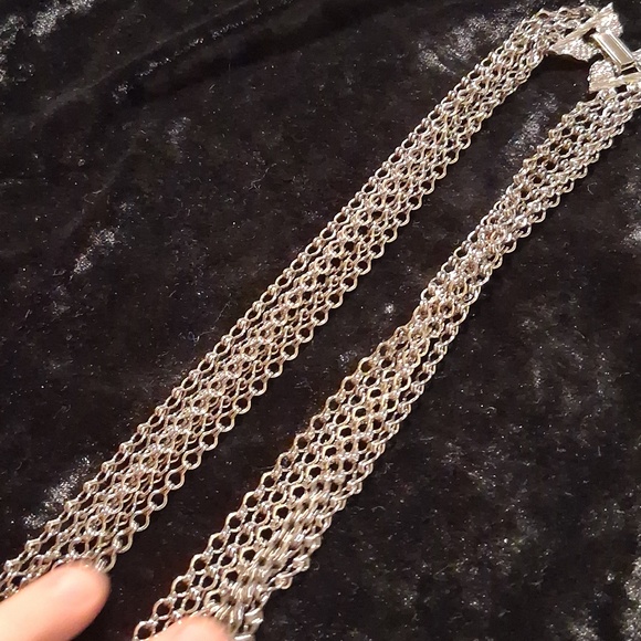 Elegant Vintage Silver Multi-Strand Necklace 22 In. L - Picture 6 of 8